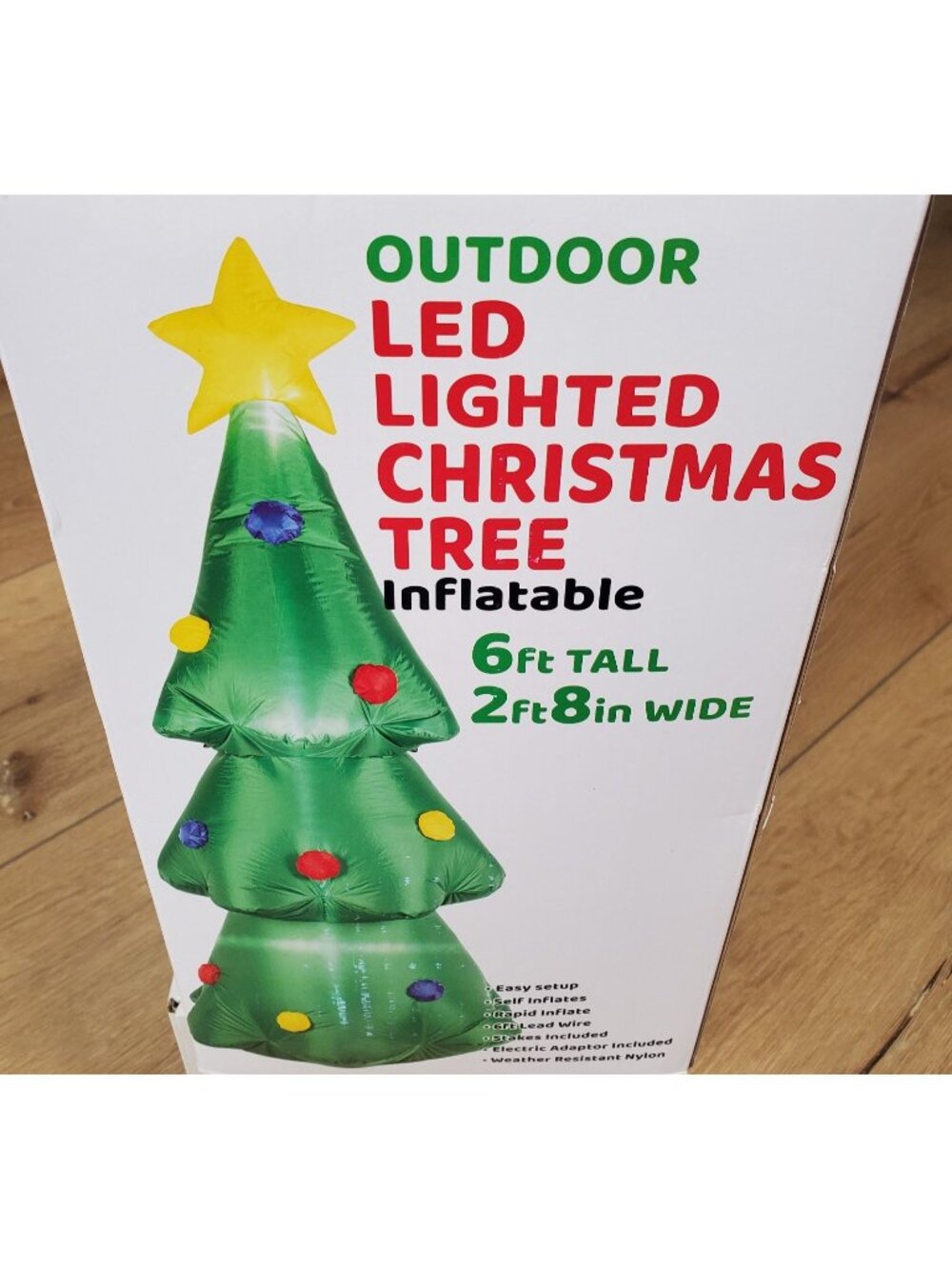 GIANT 6 Ft LED Inflatable Christmas Tree Multicolor Lights Up Yard Decor NEW
